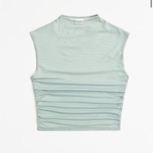 COPY - NWT Abercrombie The A&F Paloma Mesh Sheer Top - Light Green Medium